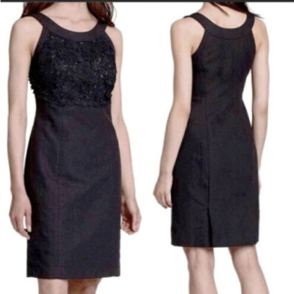 ANTHROPOLOGIE • 3D Floral Little Black Dress